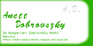 anett dobrovszky business card